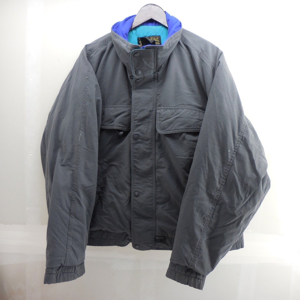 Vintage Eddie Bauer Mens XL Goose Down Puffer Jacket Gray Teal Purple 9125